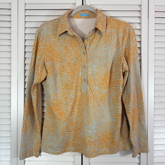 J. McLaughlin Catalina Cloth Leopard Print Pull Over Shirt Top    Size Medium - Picture 1 of 6